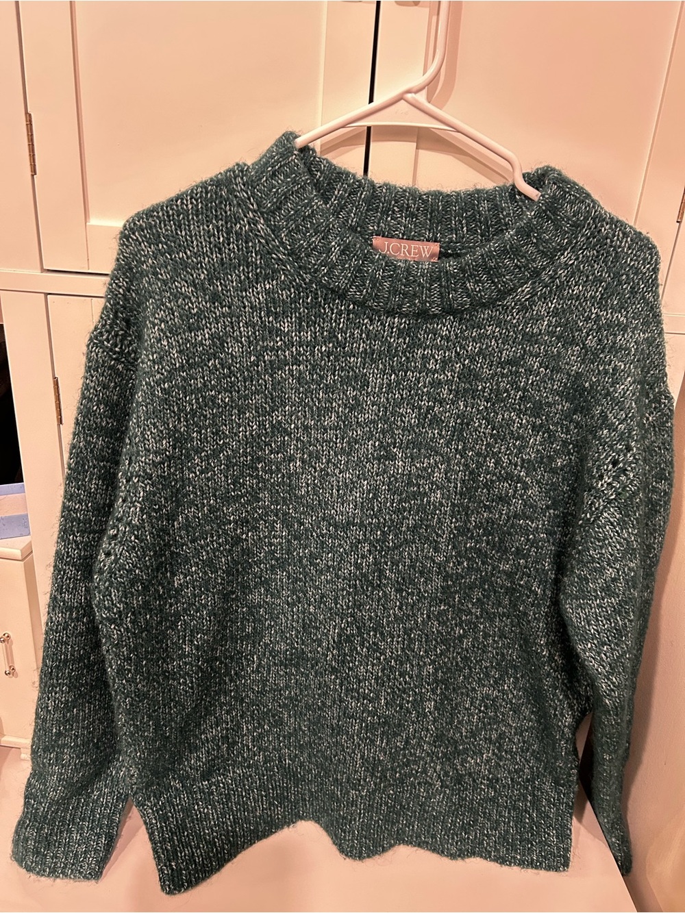 J. Crew green Marled relaxed Crewneck pullover Sweater